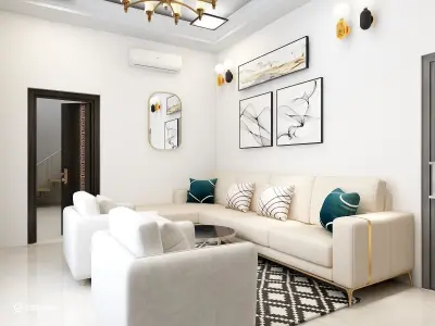 House plan Interior design Low-poly 3D model