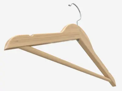 Hanger For Clothes Wooden 02 Light 3D model