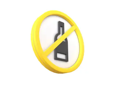 Prohibited Alcohol Symbol V1 002 Low-poly 3D model