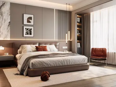 Modern Bedroom 3D Model 3D model