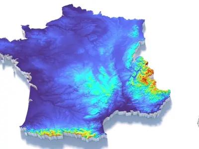 France Country Terrain 3D model