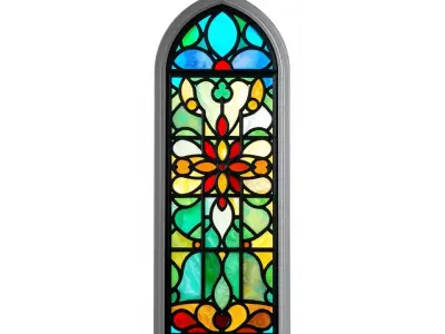 Colorful Stained Glass Window model pack Low-poly 3D model