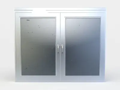 Door with glass Low-poly 3D model
