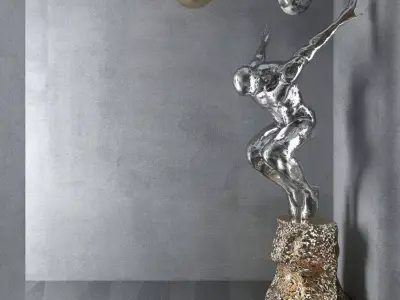 Modern Artistic Sculpture and Pendant Light 3D Display 3D model
