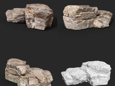 Sharp Rock Formation 221104 - Ultra HD 16K Texture Low-poly 3D model