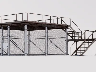 Rooftop Stairs 12 Low-poly 3D model