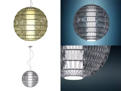 T S rattan pendant light 3D model