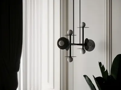 Nodes 8 Light Linear Suspension by Kelly Wearstler 3D model