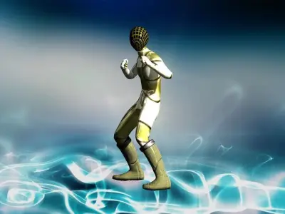 Metal suit guardian Low-poly 3D model