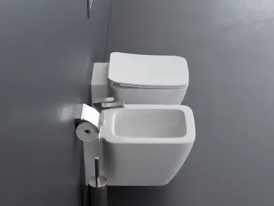 Ideal Standard STRADA II Wall-Hung WC art T2997 art T2971 Low-poly 3D model