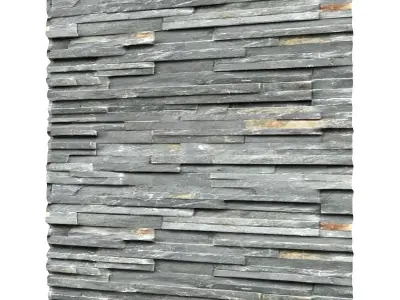 Medieval Grey Stone Fence Wall Low-poly 3D model