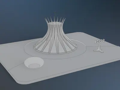 Catedral de Brasilia - 1 by 500 Scale - READY FOR 3D Print 3D print model