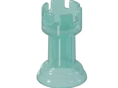 Transparent Chess Rook Piece 3D model