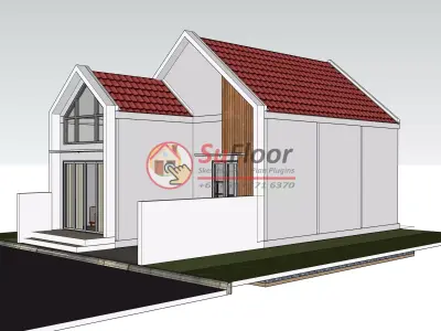 House 6x12m code 520 - Sketchup 3D model 3D model 3D model