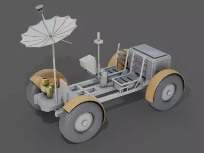 Space Rover Vehicle Stylized Low Poly Low-poly 3D model