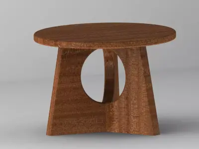 Modern Wooden Side Table 3D model