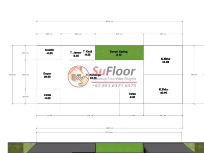 House 6x15m code 534 - Sketchup 3D model 3D model 3D model