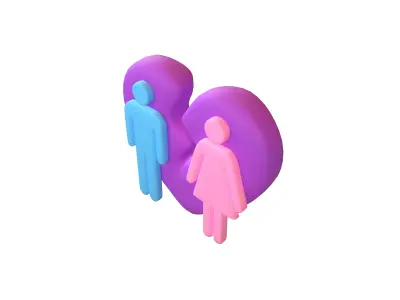 Divorce Symbol v1 005 Low-poly 3D model