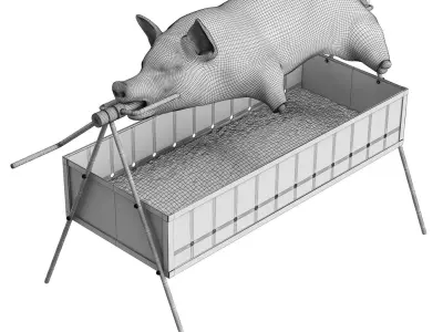 Pig on a skewer 3D model