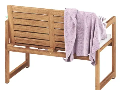 NAMMARO Bench with backrest and pillows IKEA 3D model