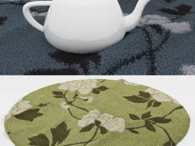 Round Rug Set 203 3D model
