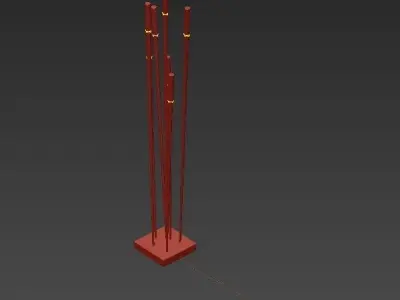 GIUNCO wooden floor lamp 3D model