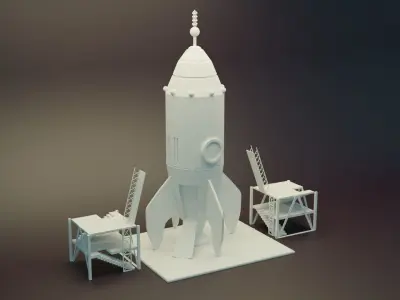 Sci-Fi Spaceship Low-poly 3D model by icepun - Low-poly
