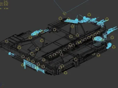 Spaceship - indoor - floor 3D model