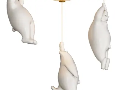WASTY TRIO Chandelier by Lampatron Low-poly 3D model