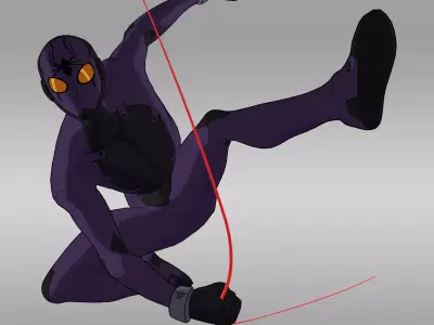 Black Spider - DC Young Justice TV Series 3D Model 3D model