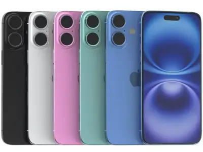 Apple iPhone 16 All colors 3D model