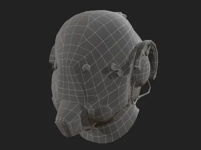  Scifi helmet Low-poly 3D model