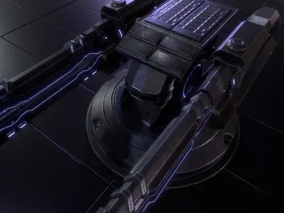 Sci-fi Turret for space ship or base Low-poly 3D model