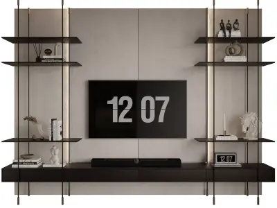 TV Wall-Set 05 3D model