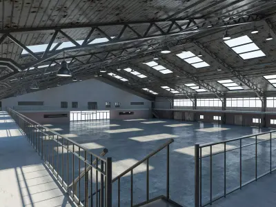 Warehouse Interior And Exterior 3D model 3D model purchase