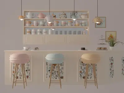 Teahouse Low-poly 3D model