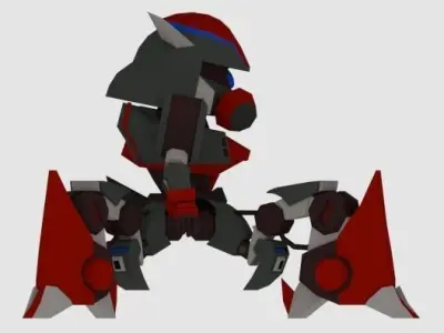 Super Mecha 4 - Azalong of Code Name AZ30 Low-poly 3D model