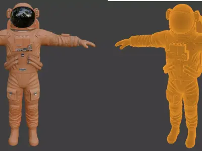 Orange Spacesuit Astronaut Suit 3D Model High Detail PBR 3D model
