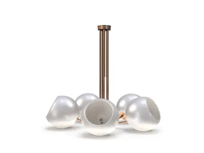 Celeste 5 Light Chandelier With White Globes Bronze Free 3D model