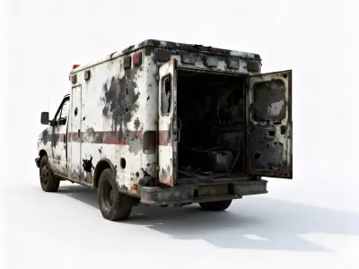 Final Dispatch Ruined Ambulance 3D Model Low-poly 3D model