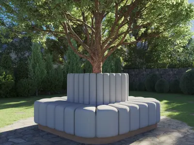 Outdoor seating 3D model purchase