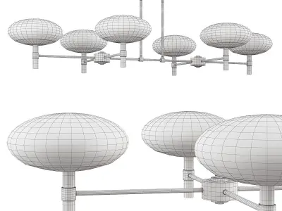 GRAND LINEAR CHANDELIER Low-poly 3D model