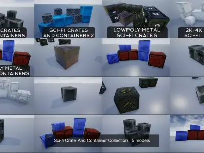 Sci-fi Crate And Container Collection 3D Model Pack