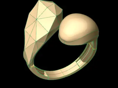 Chiseled Geometric Women Rings 3D Model Pack