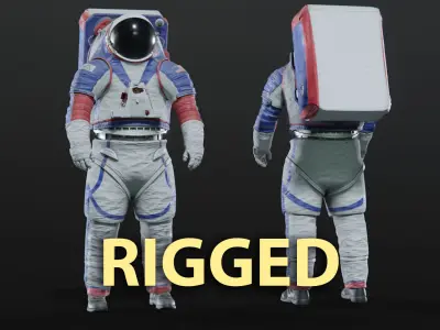 Next Gen XEMU Artemis Spacesuit Color Rigged 3D model