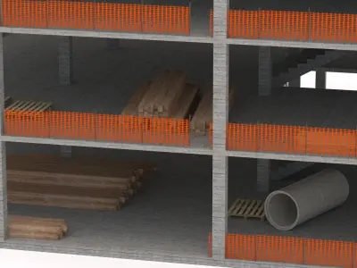 Under construction building 3D model