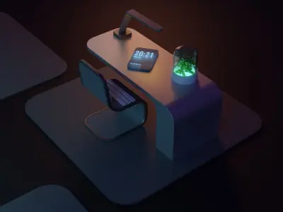 Scifi Office Low-poly 3D model