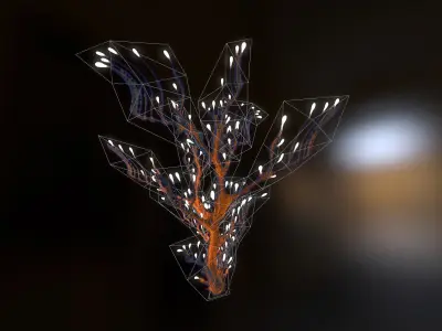 Alien Plant Fern Type 5 Low-poly 3D model