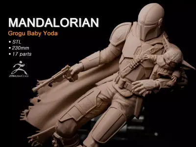 mandalorian 3D print model star wars force awakens statue 3D print model