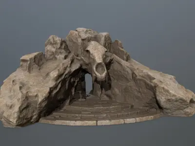 Skull Gate 3 Low-poly 3D model